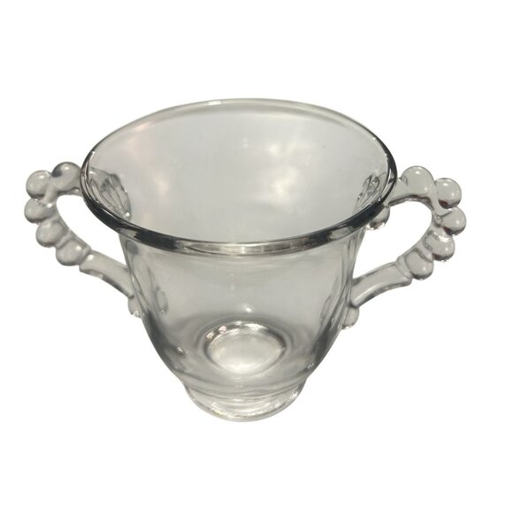 Vintage Imperial Glass Candlewick Cream & Sugar Set 3.5" Tall Clear Glass - Picture 4 of 4